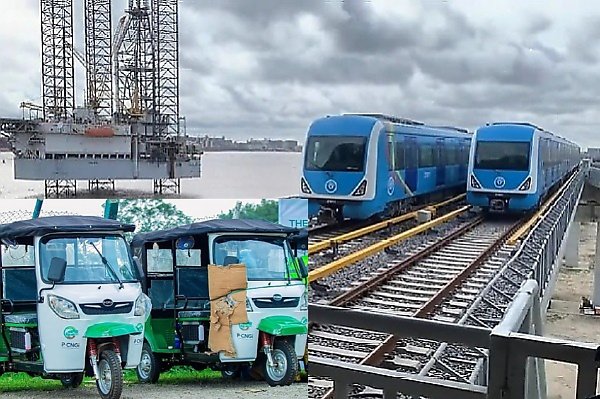 FG Launches Distribution Of 2,000 CNG Tricycles, California Transport Secretary Rides In Lagos Blue Line, LASG Seizes No. Plates Of Illegally Parked Cars